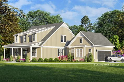 Contemporary Farmhouse Plan With Bedrooms On Main And Upstairs