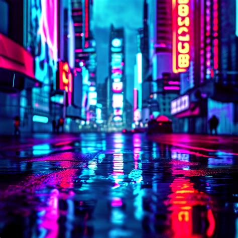 Neon-soaked cityscape reflected on a sleek by lukas miguel - Playground