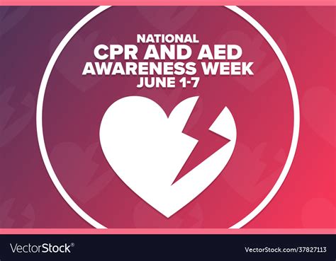 National Cpr And Aed Awareness Week Holiday Vector Image