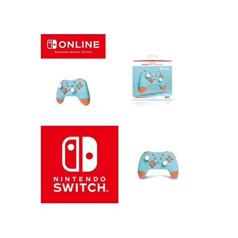 Manette Nintendo Switch Lite Bluetooth Sans Fil Bleu Orange Capuce