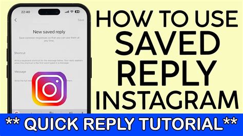 How To Use Saved Reply On Instagram DM Instagram Quick Replies