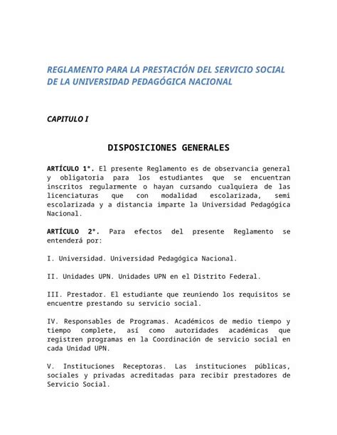 Docx Reglamento Para La Prestaci N De Servicio Social Dokumen Tips