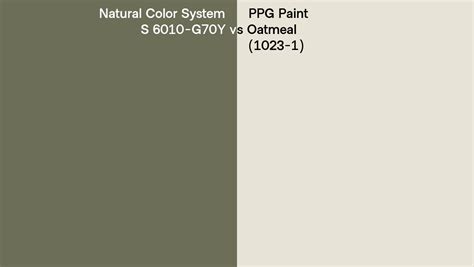 Natural Color System S 6010 G70y Vs Ppg Paint Oatmeal 1023 1 Side By