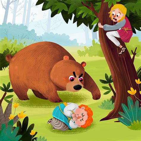 Aesops Fables The Bear And The Two Travelers Fairy Tale In Magical