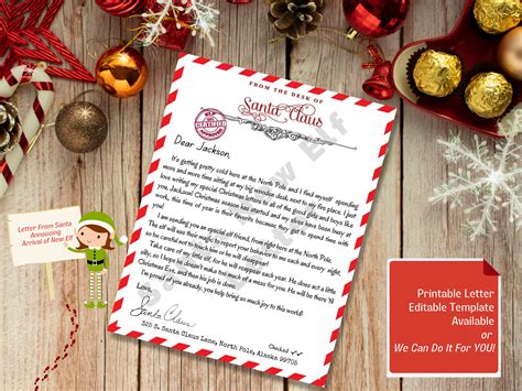 Editable Letter From Santa New Elf Arrival Letter From Santa