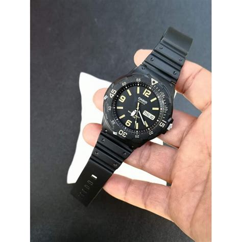 Original Casio Mrw H B Quartz Analog Black Dial Black Resin