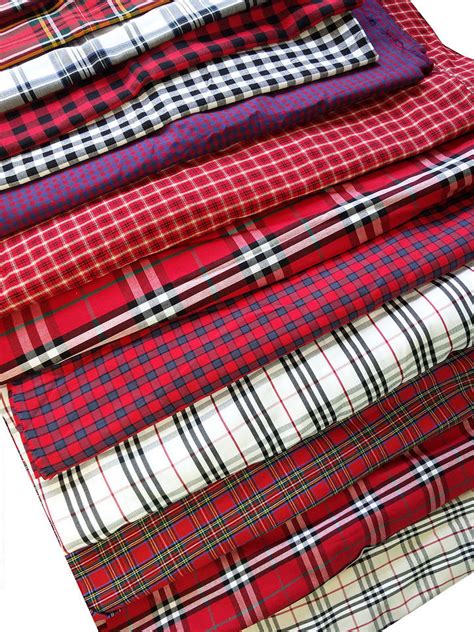 Brushed Shirt Textiles Check Tartan Cotton Fabric Plaid Fabric Yarn