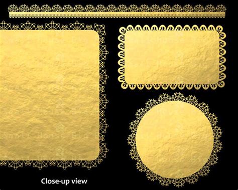 Gold Frames Clip Art Gold Glitter Labels Clip Art Mettalic Etsy