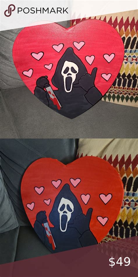 Ghostface Scary Movie Heart Painting Heart Painting Painting Face