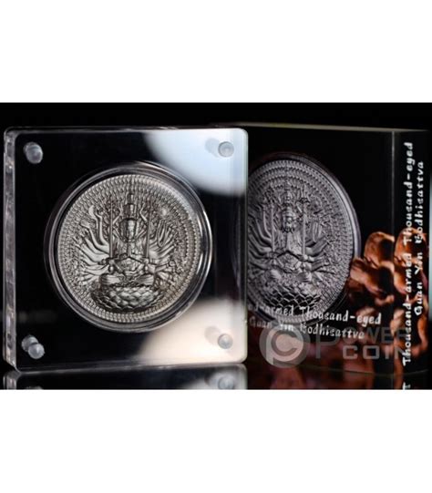 GUAN YIN BODHISATTVA 2 Oz Moneta Argento 2000 Francs Gabon 2025