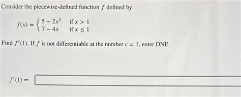 Solved Consider The Piecewise Defined Function F Defined Chegg