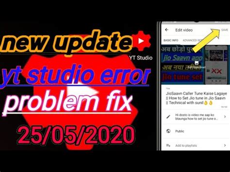 Youtube New Thumbnail Save Problem Solved How To Fix Yt Studio