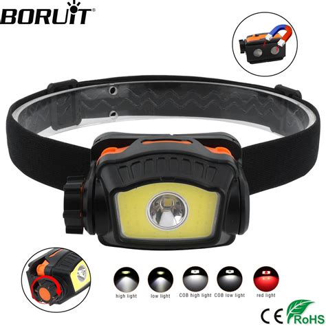 Boruit Lm Xp G Led Mini Headlamp Cob Red Light Mode Headlight