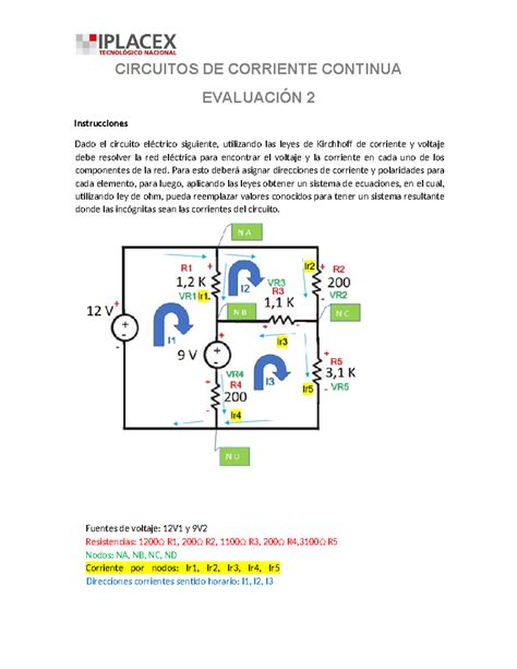 Circuitos De Corriente Continua Evaluacion Nuevo Circuitos De