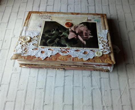 Shabby Chic Journal Brown Handmade Junk Journal Vintage Etsy