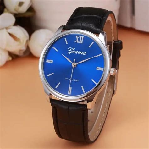 Male Geneva Fashion Leather Band Watch Mens Retro Design Casual Analog Alloy Quartz Roman