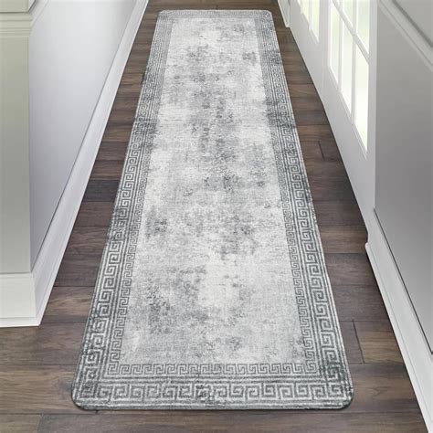 Modern Bordered Washable Runner Rug 16 X 24 Inches Rug Runners For