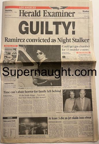 Richard Ramirez Herald Examiner Newspaper GUILTY! September 21 1989 | Supernaught