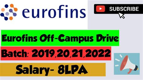 Eurofins Off Campus Recruitment 2022 21 20 19 Salary 8lpa How To