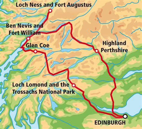 Tour 1 - Loch Ness and the Highlands map | Scotland tours, Scotland ...