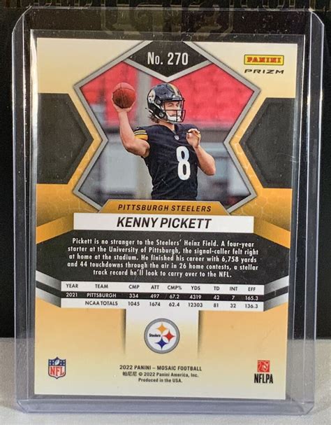 Panini Mosaic Kenny Pickett Debut Pink Camo Prizm Rc Ebay