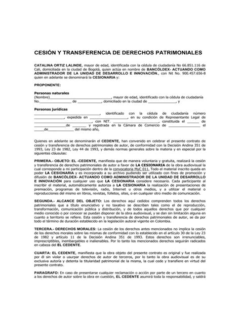 cesión y transferencia de derechos patrimoniales