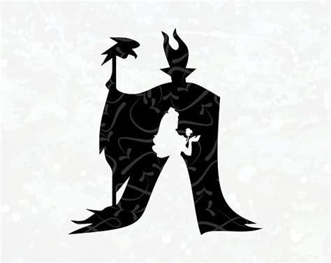 Maleficent Sleeping Beauty Silhouette Disney Villain Svg Sleeping