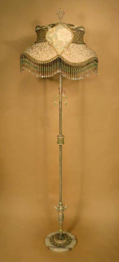 Antique Floor Lamp With One Of A Kind Victorian Style Lamp Shade