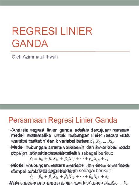 Pdf Regresi Dan Korelasi Linier Ganda Dokumen Tips