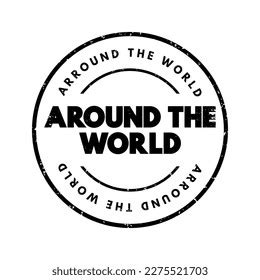 Around World Text Stamp Concept Background Stock Vector Royalty Free