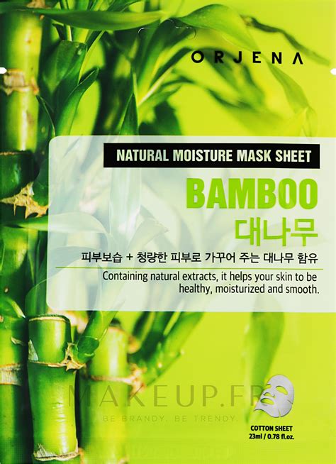 Masque tissu à l extrait de bambou pour visage Orjena Natural