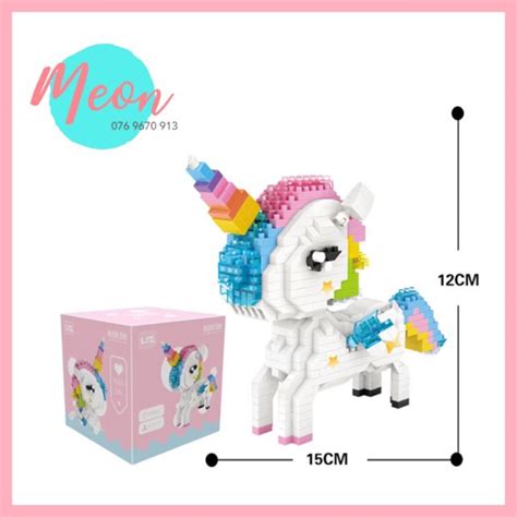 Mini Block Đồ Chơi Xếp Hình Lego Kỳ Lân Unicorn 640 Miếng Pcs