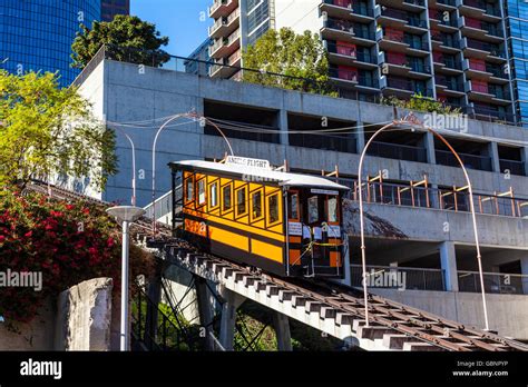 Angels Flight Funicular Railway In Downtown Los Angeles California