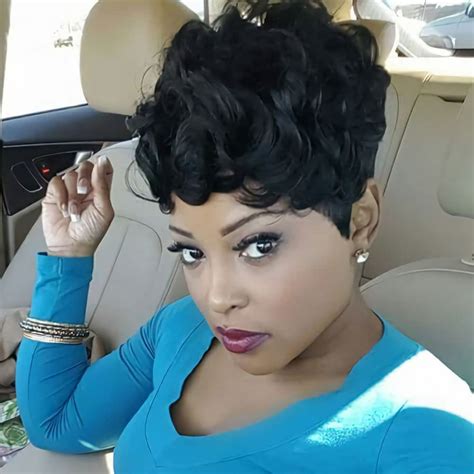 Amazon Flandi Black Short Curly Wigs For Black Women Pixie Cut Wig