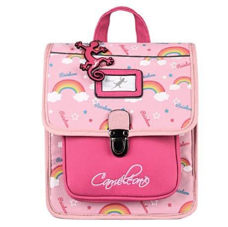 Sac à dos cartable Fille 30 cm rétro rose arc en ciel Cameleon Pink