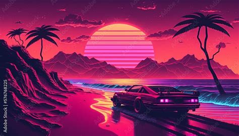 Sunset Synthwave Retrowave Palm Tree Mountain 4K Wallpaper, 43% OFF