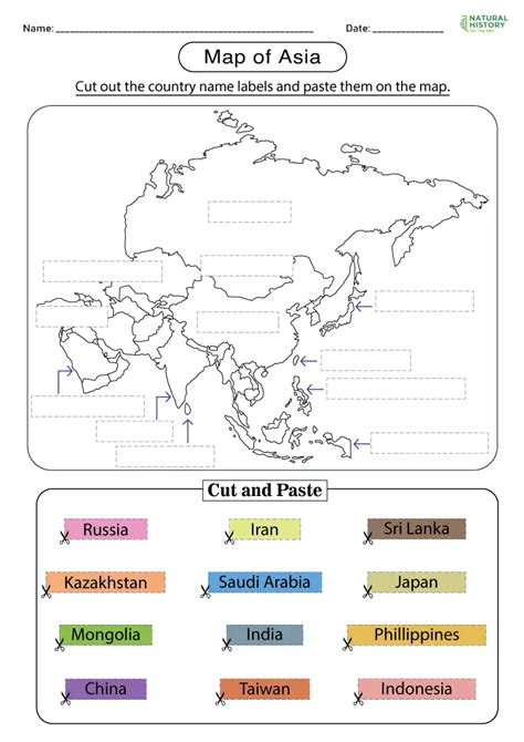 Asia Political Map Worksheet