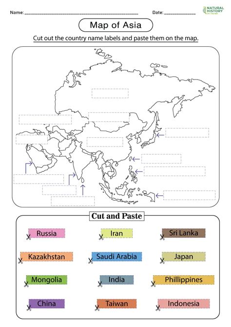 Free Printable Blank Map Of Asia Worksheets