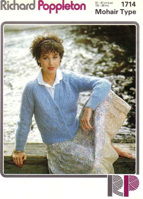 Vintage Knitting Pattern 1714 Richard Poppleton Patterned Mohair