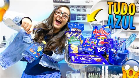 FUI DE AZUL NA FESTA DAS CORES E DECOREI A BANDEJA PRODUTOS DA