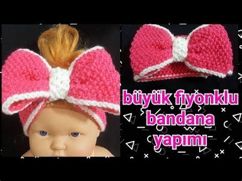 ŞİŞ İLE BÜYÜK FİYONKLU BANDANA YAPIMI HEANDBAND CROCHET YouTube