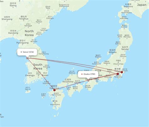 All Flight Routes From Osaka To Seoul Itm To Icn Flight Routes