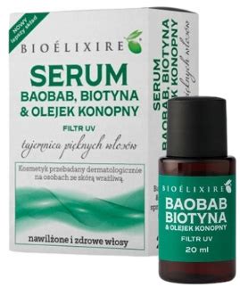 BIOELIXIRE Serum do włosów Baobab biotyna olejek konopny filtr UV 20 ml