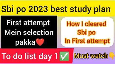 Sbi Po 2023 Best Strategy Detailed Strategy Sbi Po Study Plan Sbi