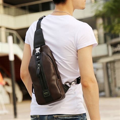 Jual Tas Selempang Kulit Pria Sling Bag Slempang MO&Y 9014 - Hitam