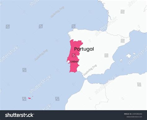 High Detailed Map Portugal Outline Map Stock Vector Royalty Free