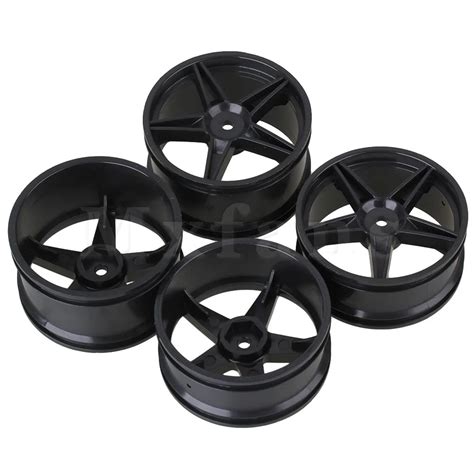 Mxfans Pcs Five Pointed Star Spoke Wheel Rim Black Rc Buggy Off