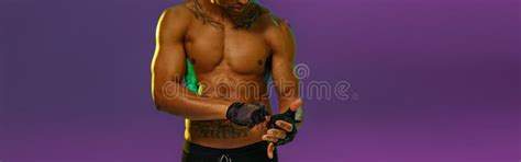Back View Of Naked Torso Of Muscular Man On Studio Background Strength And Motivation Stock