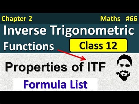 Properties Of Inverse Trigonometric Functions Formula List Itf