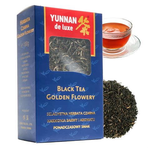 YUNNAN HERBATA CZARNA golden flowery DE LUXE black tea LIŚCIASTA 100 G